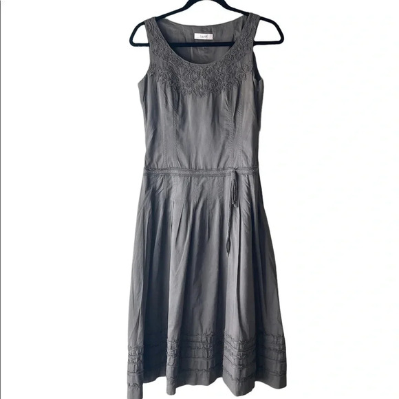 Laurel Casual Cotton Taupe Gray Spring Summer Dress EUR 34 US 2 - Picture 1 of 8